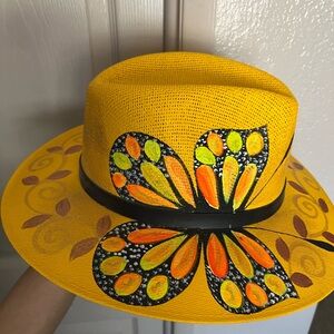 Yellow Butterfly Design Women's Hat